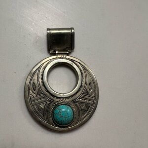 Silver Pendant with Turquoise Accent